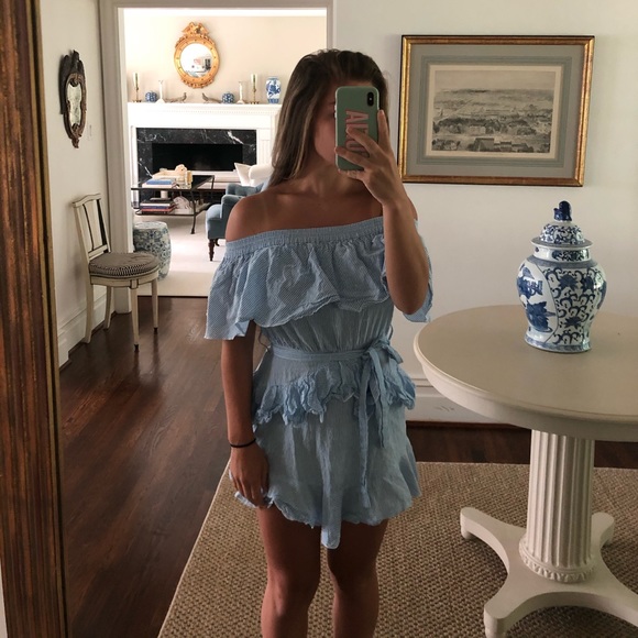 Top shop gingham off the shoulder tie dress - Picture 2 of 5